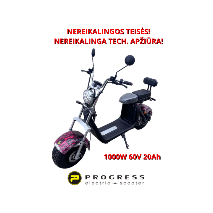 Elektrinis paspirtukas Citycoco 1000W 60V 20ah HSHT007RL