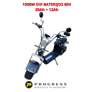 Elektrinis paspirtukas Citycoco 1500W DVI BATERIJOS 60V 20ah + 12Ah CK5550091AC2