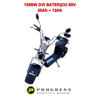Elektrinis paspirtukas Citycoco 1500W DVI BATERIJOS 60V 20ah + 12Ah CK555013JOFF2