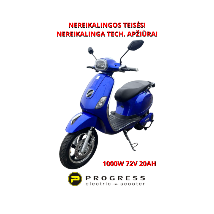 Elektrinis motoroleris Progress 1000W 72V 20Ah BN009M