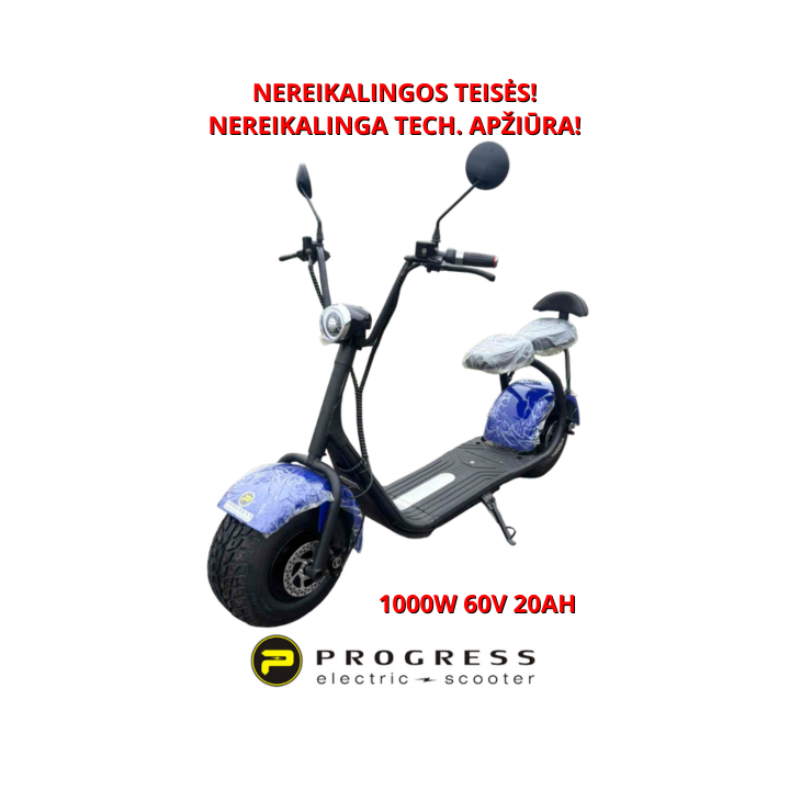 Elektrinis paspirtukas Citycoco 1000W 60V 20ah HSH003M