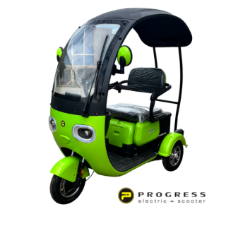 Elektrinis triratis Progress su stogu PANDA 800W 20Ah Žalias